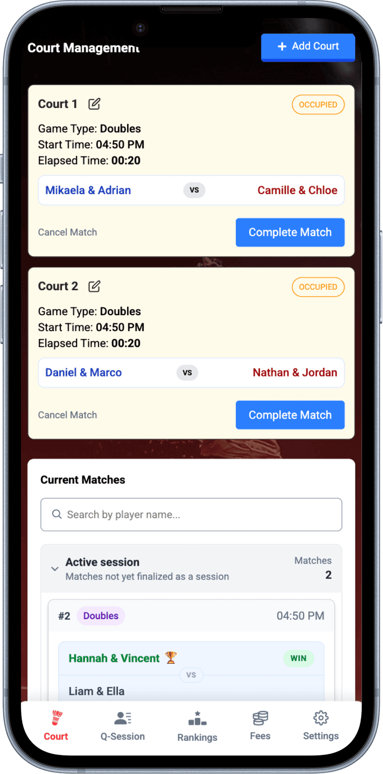 Shuttle Flow Tgs Example ShuttleFlow - Smart Badminton Queueing Management